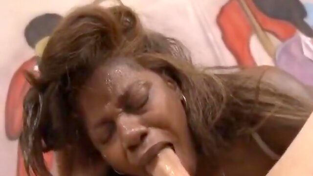 Black Ghetto Whore Gagging And On White Dudes Dick