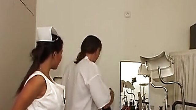 A stunning German nurse fucks her patient with doctor