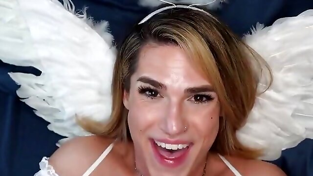 Kalli Grace Cums, Trans Angels, Shemale Pov Cum, Bareback, Couple