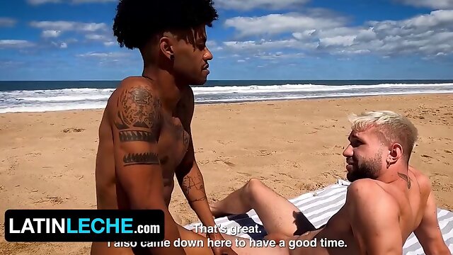 After Fucking His Gay Friend, heterosexual dude romps a Black Stud at the Beach