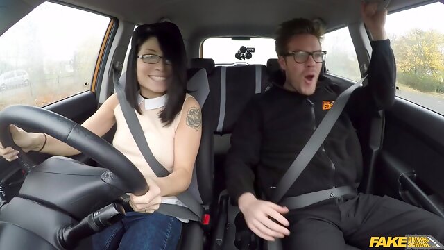 British Fake Taxi, Glasses, Cumshot, Facial, Public