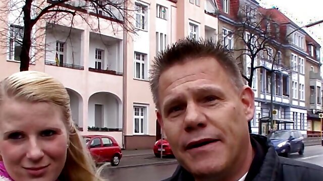 German amateur couple invited to sex casting on the street