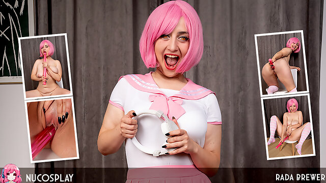 Anime Succubus Schoolgirl, Rada Brewer, Fucks Herself With Big Toy - NuCosplay