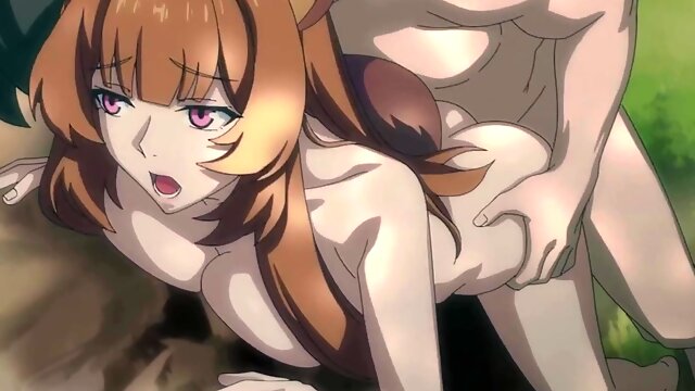 Busty furry hentai girl enjoys passionate fuck in the woods