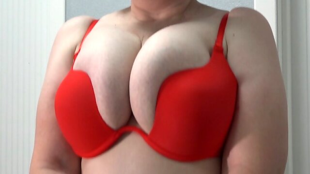 Mature, Homemade, BBW, Bra, Russian, Saggy Tits