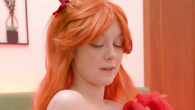 Red Hair, Solo Dildo, Small Tits Solo Masturbation, Cosplay, Close Up