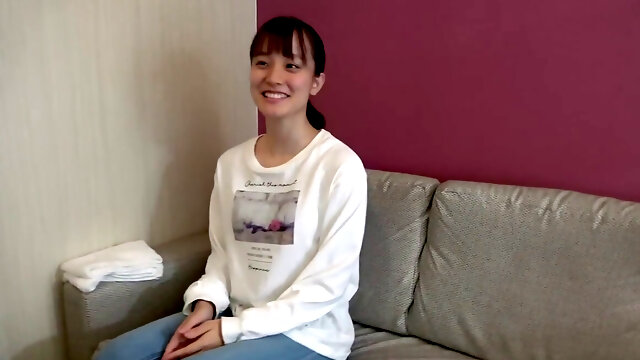 Petite Asian babe has her pussy stuffed tonight in bed