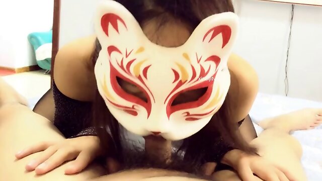 Black stocking footjob