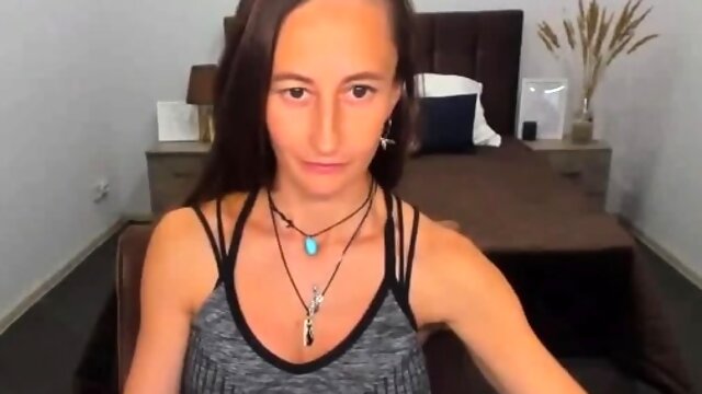 Petite skinny big tits brunette milf webcam solo