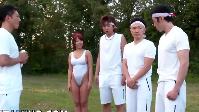 Depraved and wanton Japanese milf, Sara Saijo, assembles for a Wild Group lovemaking with several Strangers in an open-air - JAV XXX!