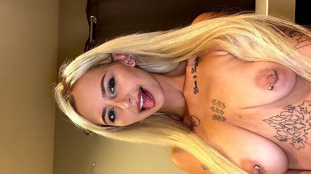 Pierced Solo, Solo Blonde Orgasm, British, Saggy Tits, Squirt