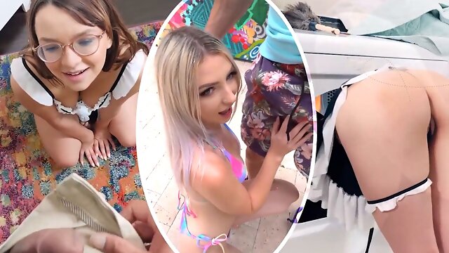 Avery Black Stepdaughter Squirts & Gets Facial from Step Daddy