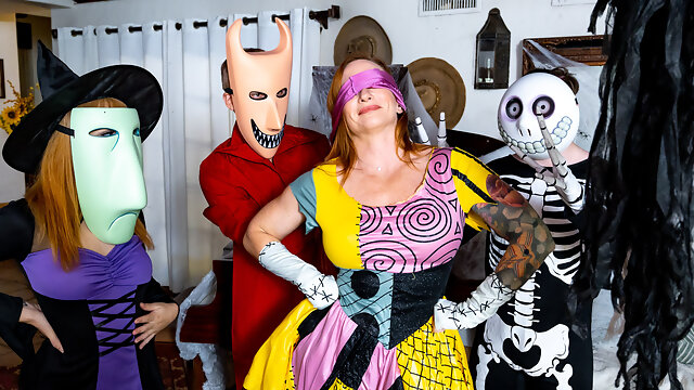 Great Halloween XXX threesome with Sophia Locke and Evie Christian