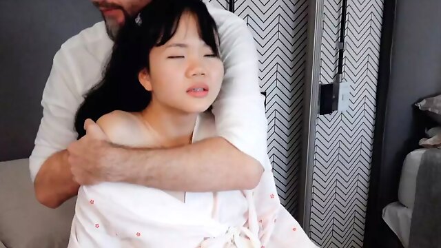 Pretty in a pink kimono - Japanese beauty plugged and fucked in his bedroom