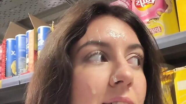 Cumwalk, Cum On Face Pov, Wife Handjob Cum, Katty West, Outdoor Pov, Supermarket