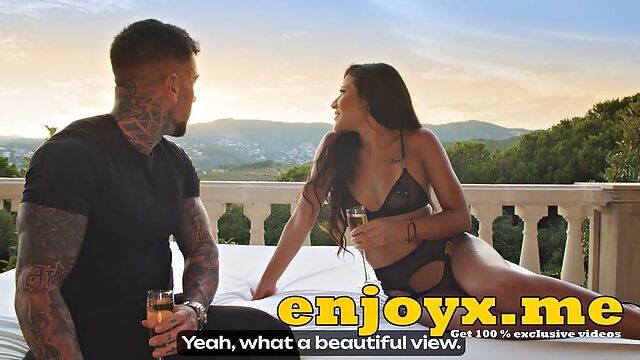 Andrea Retali and her buddy soak in the sunset while getting naughty and sloppy - full HD hardcore star action!