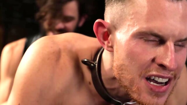 Gentle submissive Damaged Bottom caged chained