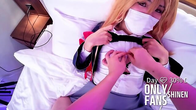 Oshi no Ko Ruby costume player get Fucked, hentai japanese t-girl cosplay four