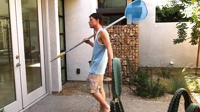 Ariella Ferreras big boobs bounce as she takes on a pool boys cum load