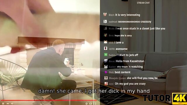 Perv sneaks into math teachers apartment and they have sex