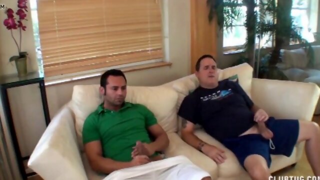 Naughty Babe Helps Two Guys Spurt Their Loads