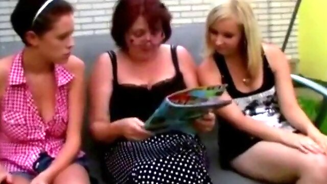 Teen girls learn lesbian style masturbating with their teacher