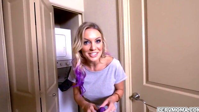 Controlling vibrator to make stepmom cum