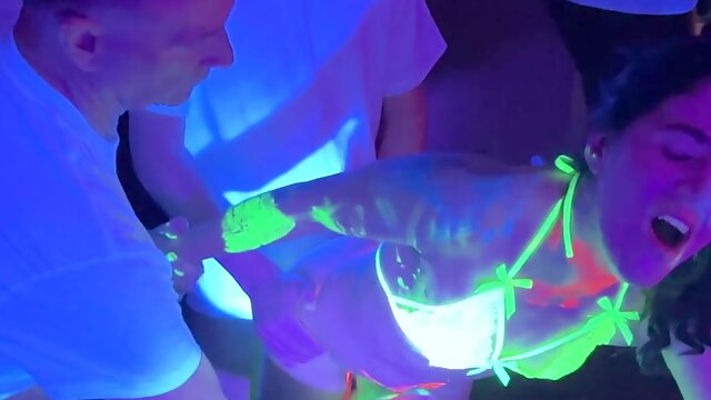 Glow Party! Bukkake Gangbang for Cum-hungry Slut  - Vanessa Cliff