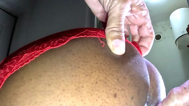 Lingerie fuck with my ebony fucked and creampied