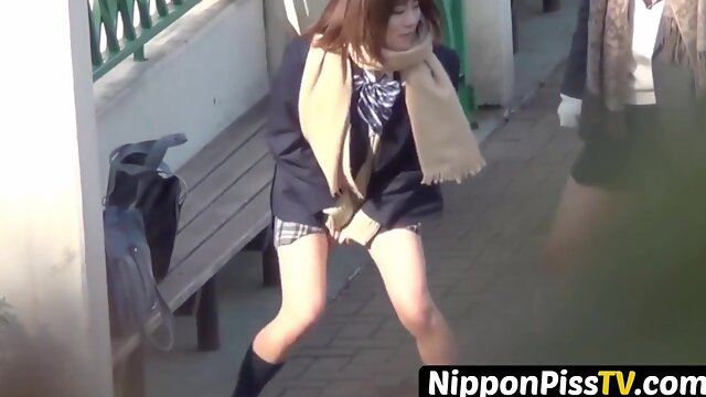 NipponPissTV.com - Japanese [censored] finds a perfect public place to pee outdoors