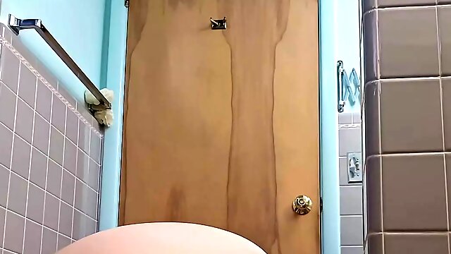 First Time! BBW Fucks Dildo on Wall