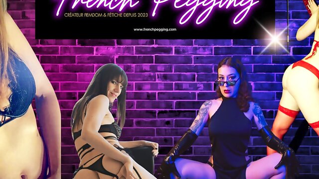 Pegging Femdom, Lesbian Strapon Anal, Ballbusting, French, BDSM