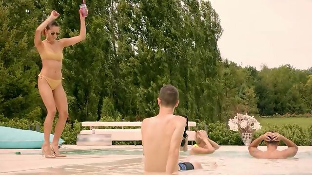 Two sexy babes warm up waiting for Mike Hilton