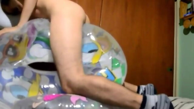 Twink Orgasms Hard Humping His Inflatable Sex Toy8888