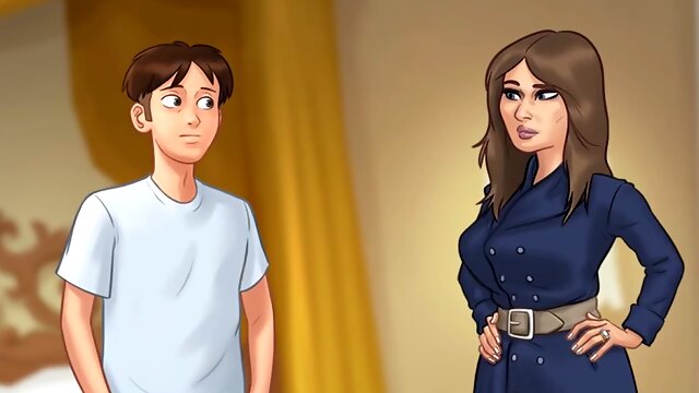 Sexy Latina maid with huge boobs uses her voice to please gamers