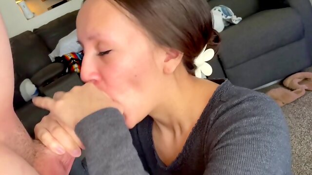 Horny MILF MissyRae sucks big cock and swallows massive cumload