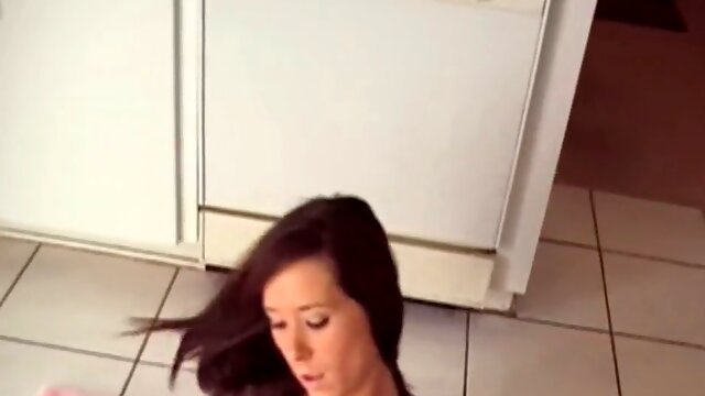 BrookeSkye in lingerie flashes her perky tits and masturbates with a vibrator