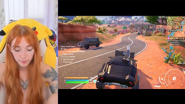 Gorgeous redhead Twitch streamer with a Fortnite aura flaunts her beauty