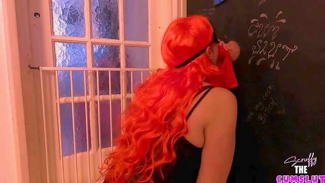 Hotwife films herself at gloryhole training - ScruffyTheCumSlut pleasures strangers cocks