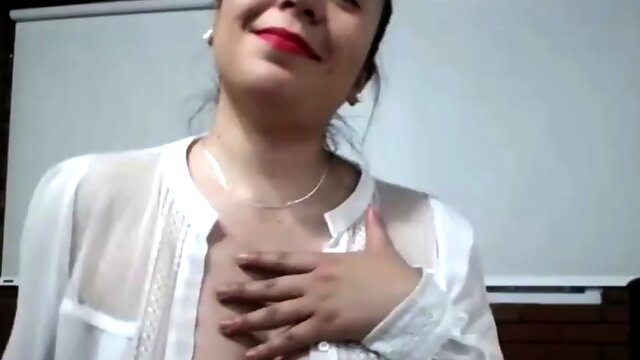 Horny mom teases on camera with her juicy natural breasts
