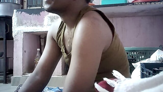 Passionate conversation between Indian housewife with big natural tits and a teen with a magnificent ass