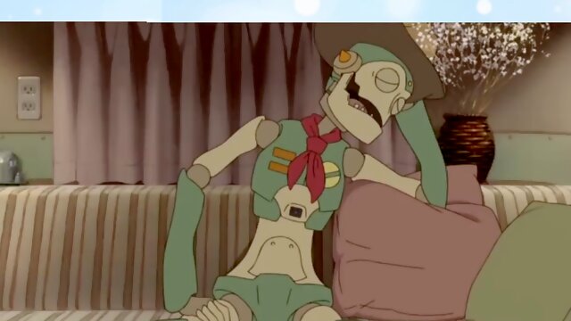 Asian babe transformed into a camgirl robot in erotic cartoon film