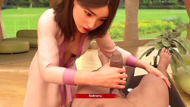 HD video of sexy 3D milf with small breasts in animated action