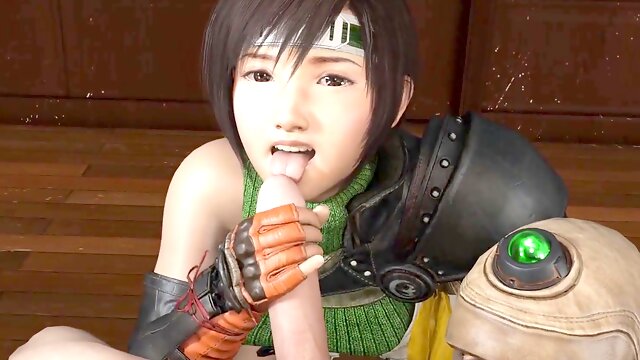 Yuffie Kisaragi fulfills her deepest desire by giving a blowjob