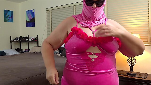 Mature white BBW doll with enormous ass pleases black cock with blowjob - cums on her panties - no creampie requested