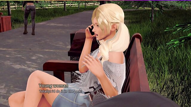 Young lady enjoys blowjob and hardcore anal in a park - Game Intro