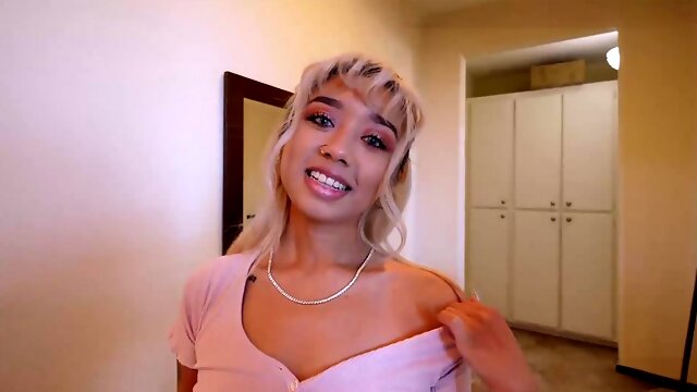 Petite Gia strips down and surrenders to a hardcore fucking session