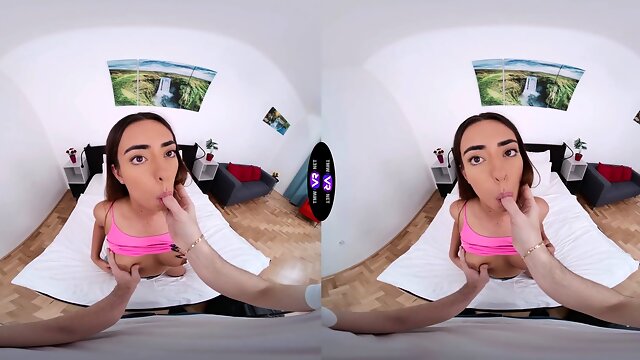 Claudia Colt shares a goodbye kiss and reaches climax