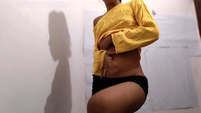 Adorable dolls steamy video call with beau