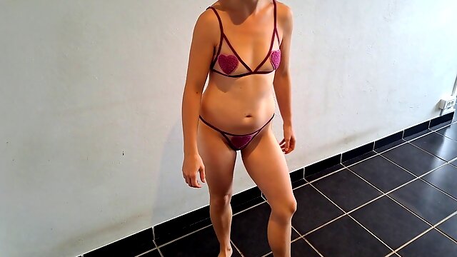 Natasha showcases her sexy lingerie in a sizzling try-on session.